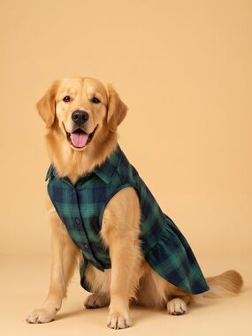Green Plaid Dog Polo Shirt - Classic Button-Up Pet Top Christmas shirt 4X